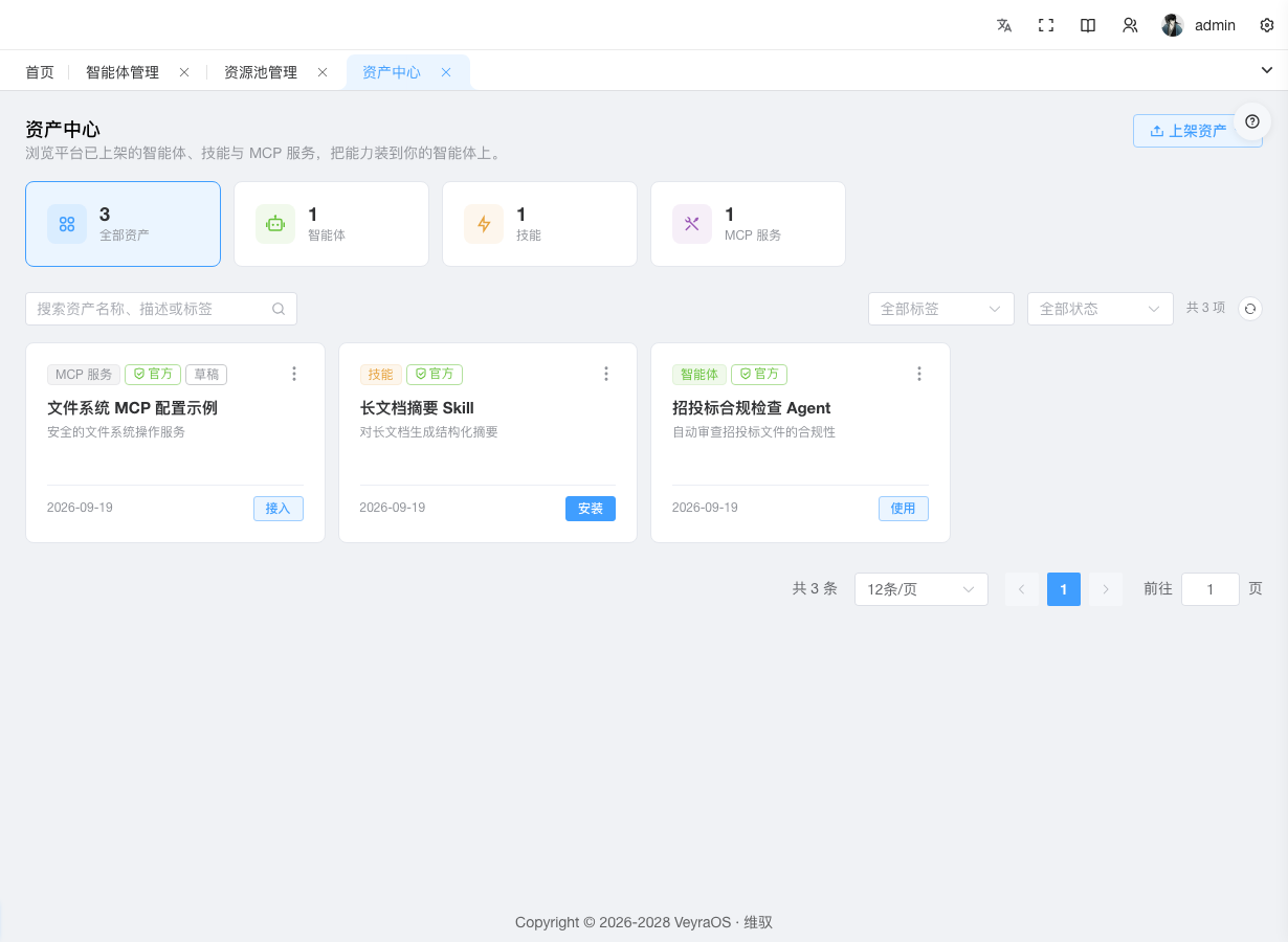 资产中心列表页